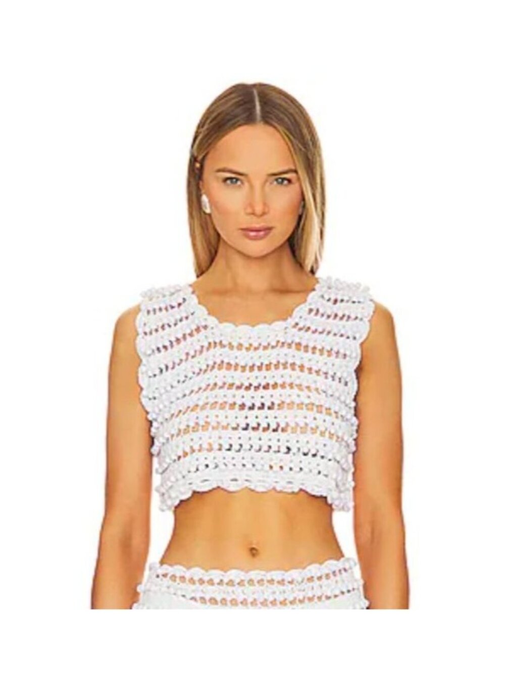CeliaB x REVOLVE White Baffin Crochet Crop Top NWT - Size M